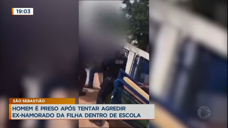 Vídeo: Homem é preso por tentar agredir ex-namorado da filha na escola
