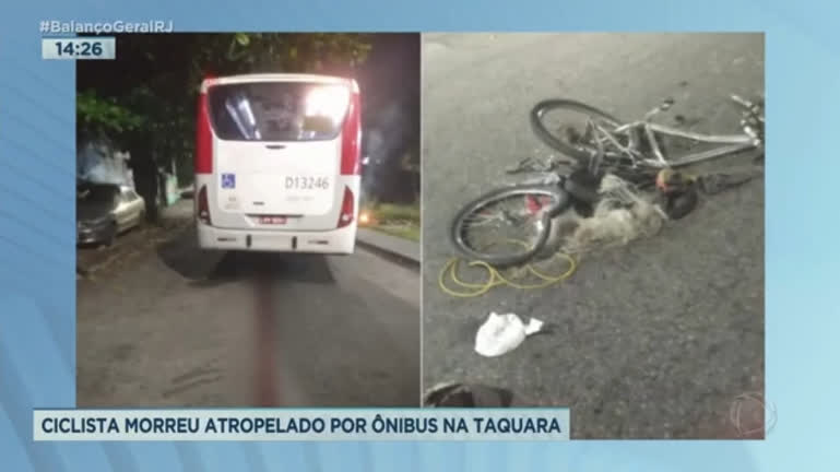 Vídeo: Ciclista é atropelado e morto por ônibus na zona oeste do Rio