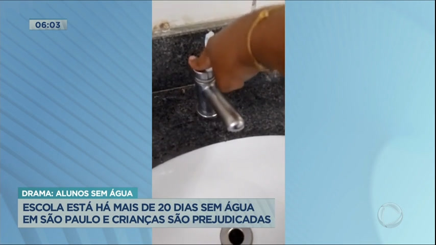 Vídeo: Pais denunciam que escola de São Paulo está há 20 dias sem água