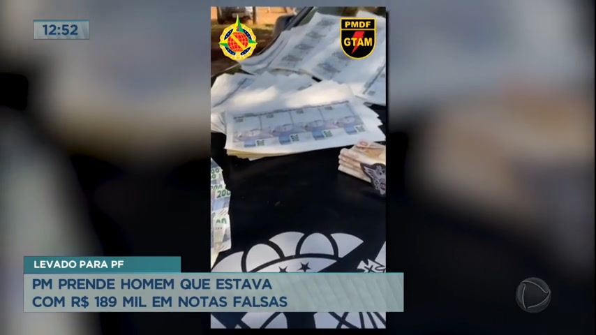 Vídeo: Polícia apreende R$ 189 mil em notas falsas no Vicente Pires (DF)
