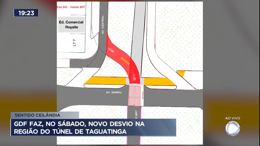 Vídeo: GDF faz, no sábado, novo desvio na região do túnel de Taguatinga