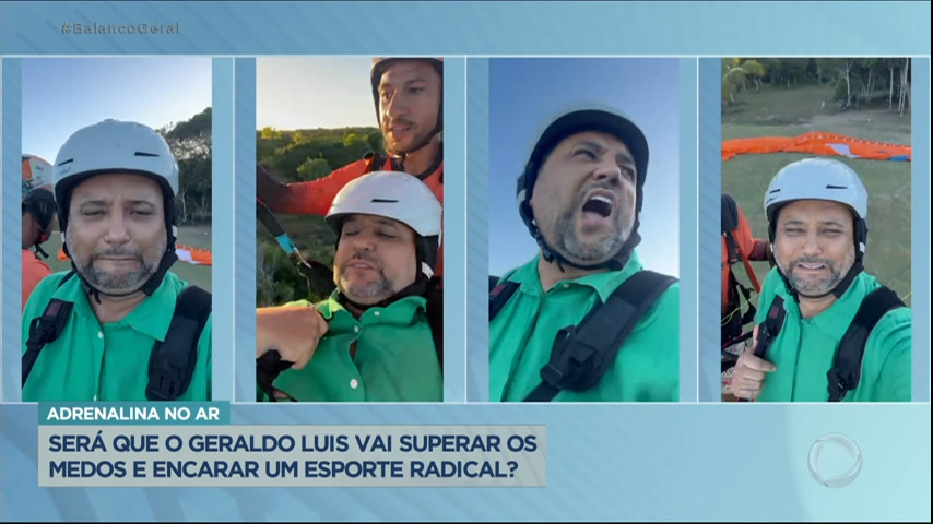 Vídeo: Geraldo Luis tenta superar medo para saltar de parapente