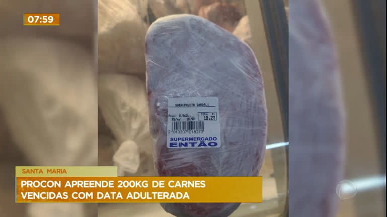 Vídeo: Procon apreende 200 kg de carnes vencidas em supermercado em Santa Maria (DF)