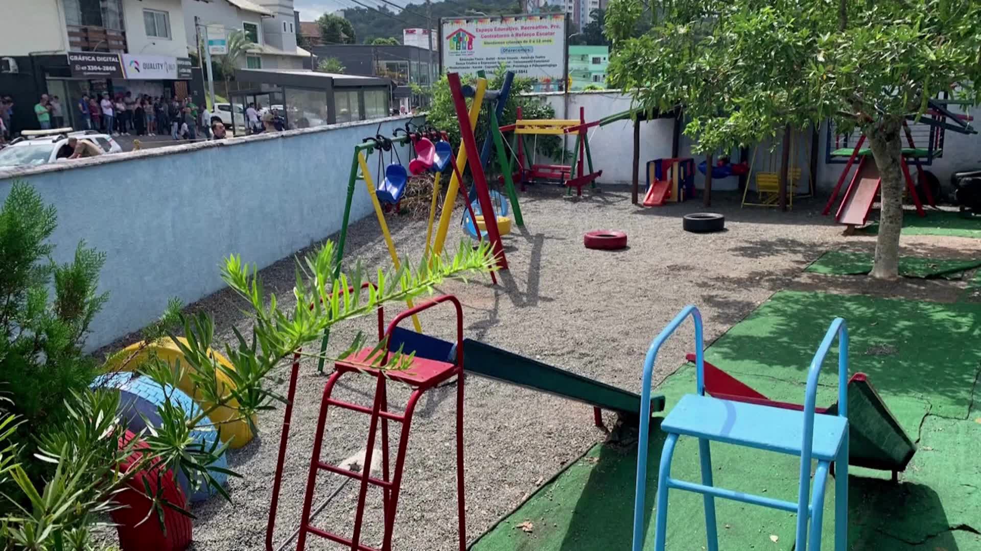 Creche onde houve ataque em Blumenau passa por reforma antes de retorno às  aulas; FOTOS, Santa Catarina