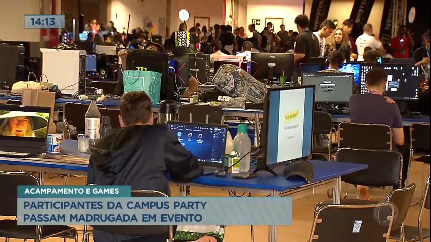 Vídeo: Participantes da Campus Party passam madrugada em evento