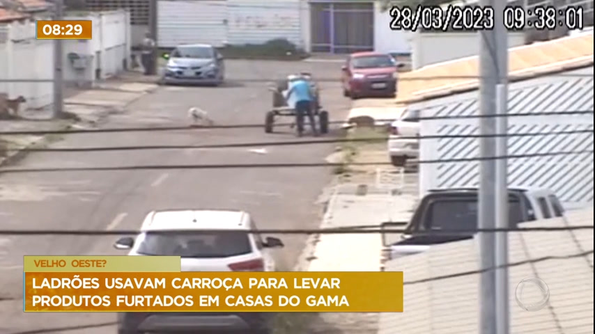 Vídeo: Ladrões usam carroça para furtar casas no Gama (DF)