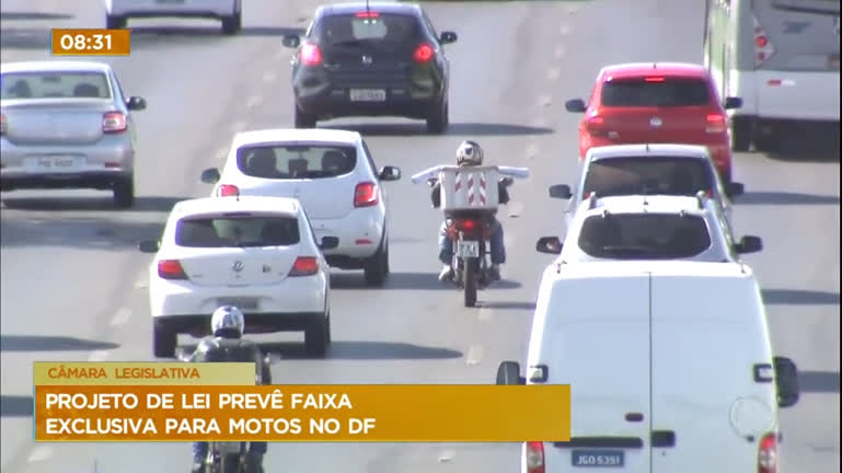 Vídeo: Projeto de Lei prevê implantação da faixa exclusiva para motos no DF