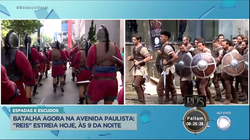 Vídeo: Atores de Reis promovem batalha épica na Avenida Paulista, em SP