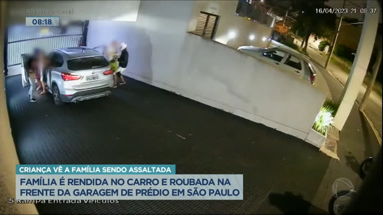 Vídeo: Família é rendida e roubada na frente da garagem de prédio em SP