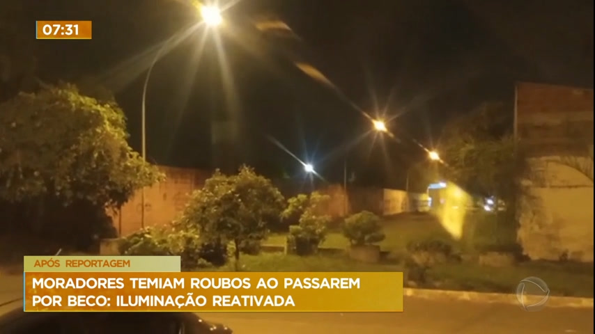 Vídeo: Iluminação de beco em Ceilândia (DF) é reativada após reportagem