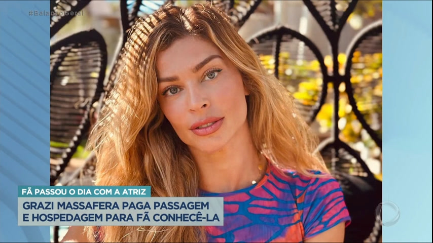 Vídeo: Grazi Massafera paga passagem e hospedagem para fã realizar sonho de conhecê-la no RJ