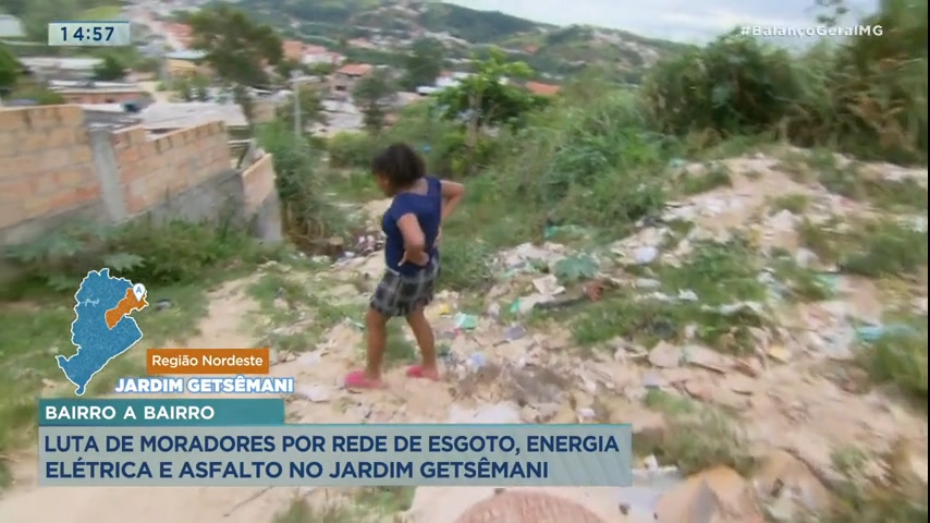 Vídeo: Bairro a Bairro: moradores pedem rede de esgoto, energia elétrica e asfalto no Jardim Getsêmani, em BH