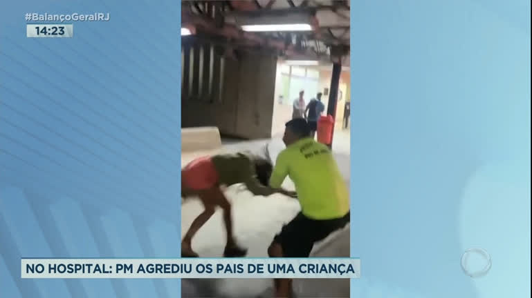 Vídeo: VÍDEO: Policial militar agride pais de criança em hospital na zona oeste