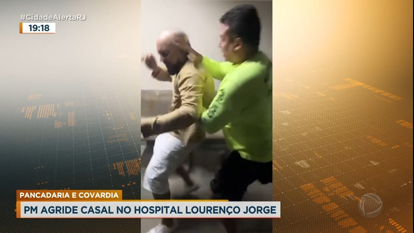 Vídeo: Sargento da PM agride casal dentro de hospital na zona oeste do Rio