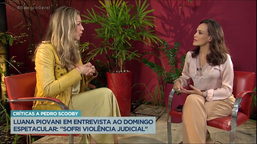 Vídeo: Luana Piovani revela que sofreu violência judicial em entrevista exclusiva ao Domingo Espetacular