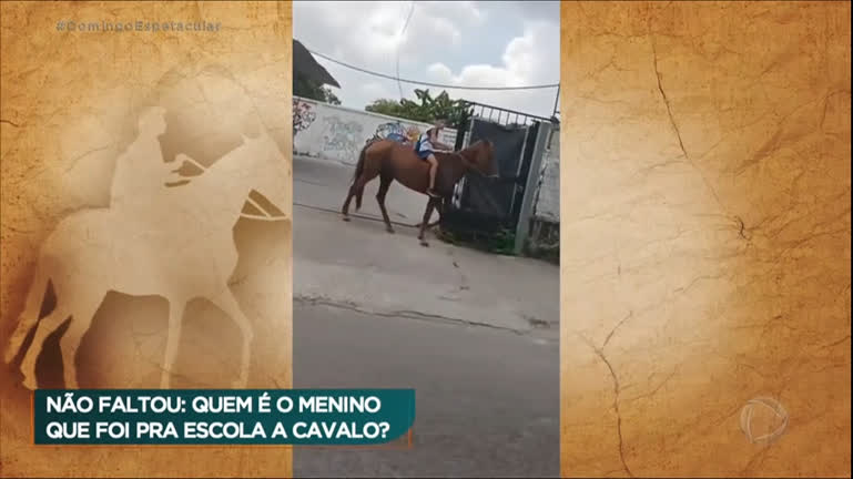 Vídeo: Menino vai para a escola a cavalo e viraliza nas redes sociais