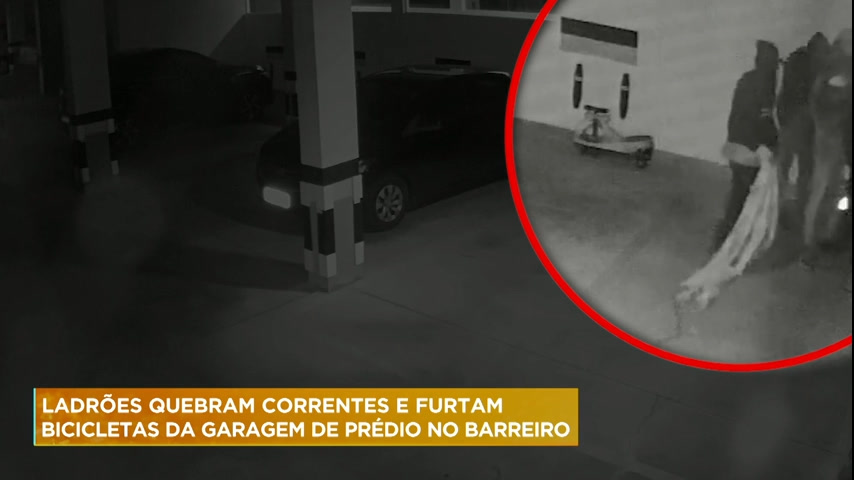 Vídeo: Ladrões invadem garagem de prédio e furtam três bicicletas em BH