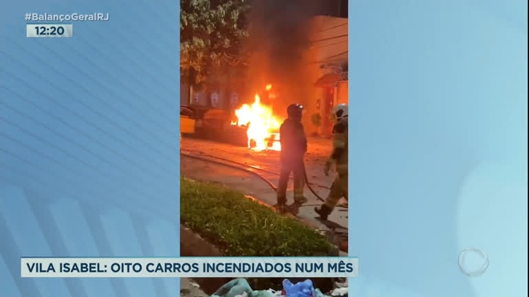 Vídeo: Em um mês, oito carros são incendiados em Vila Isabel, zona norte do Rio