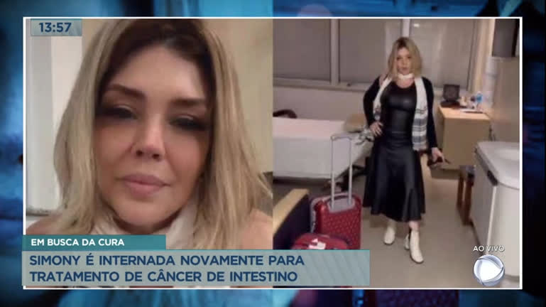 Vídeo: Simony é internada novamente para tratamento de câncer no intestino