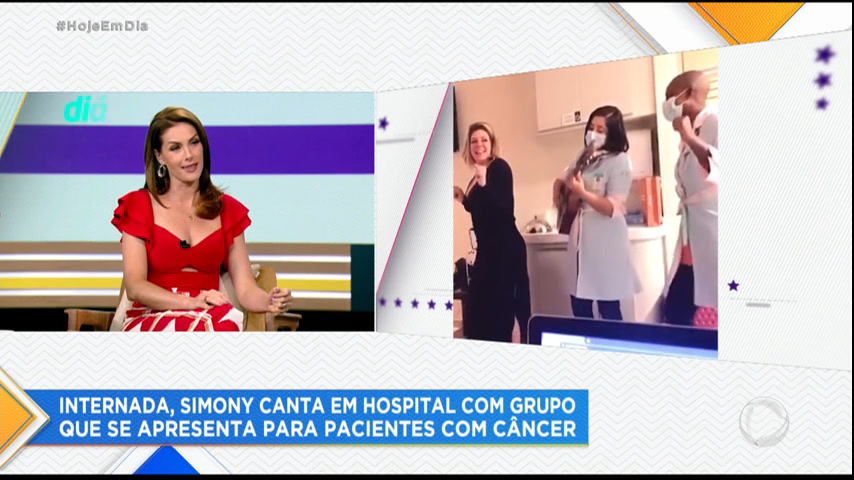 Vídeo: Internada, Simony recebe visita de grupo musical em hospital