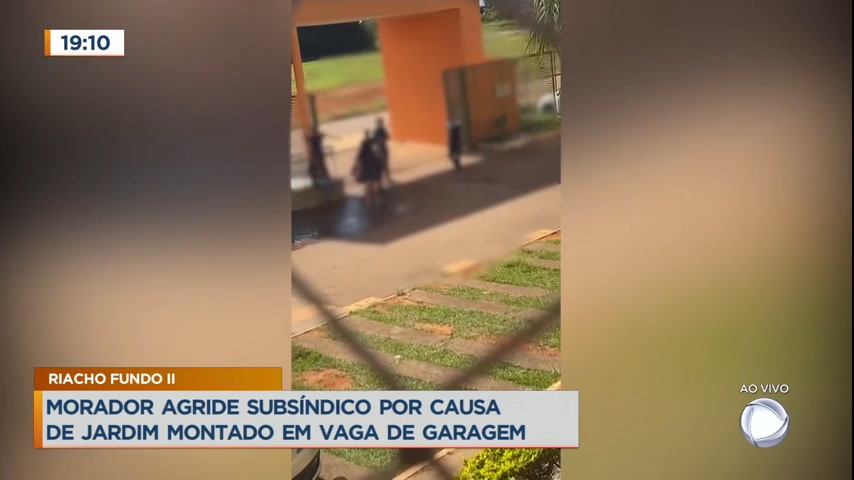 Vídeo: Morador agride subsíndico por jardim montado em vaga de garagem