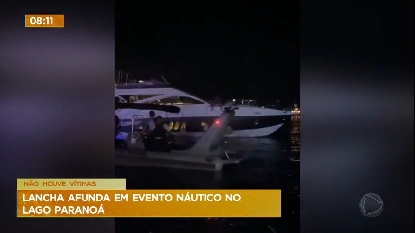 Vídeo: Lancha afunda em evento náutico no Lago Paranoá, no DF