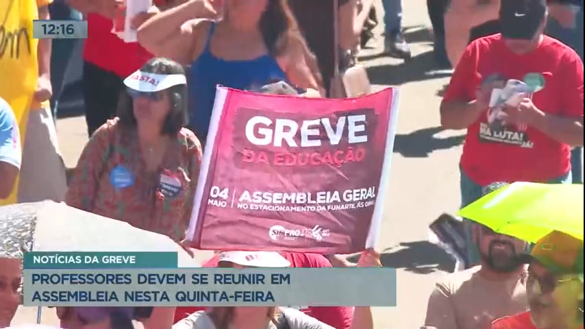 Vídeo: Professores devem se reunir em assembleia nesta quinta (11)