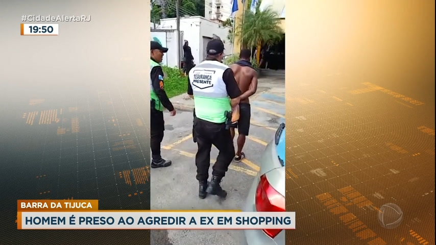 Vídeo: Homem é preso após agredir a ex-companheira em shopping no Rio