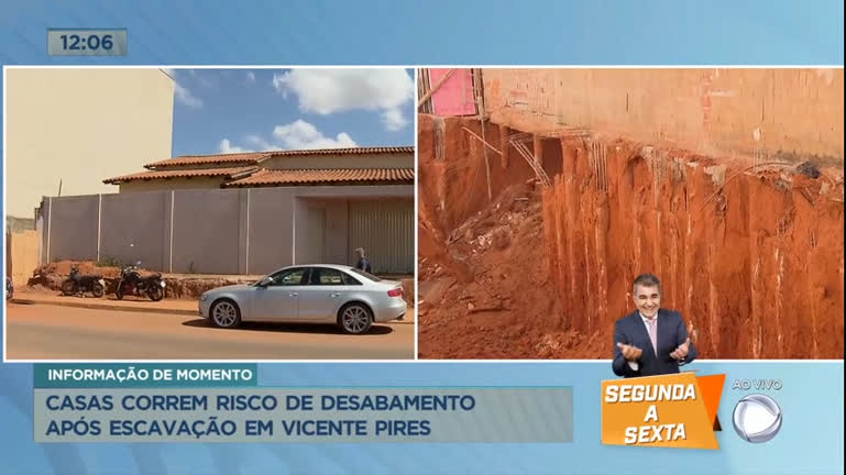 Vídeo: Casa é interditada por risco de desabamento em Vicente Pires, no DF