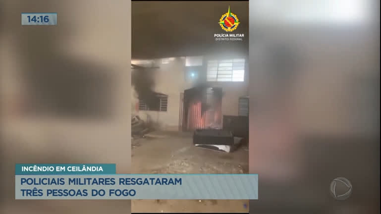 Vídeo: Polícia Militar salva três pessoas de incêndio em casa em Ceilândia (DF)