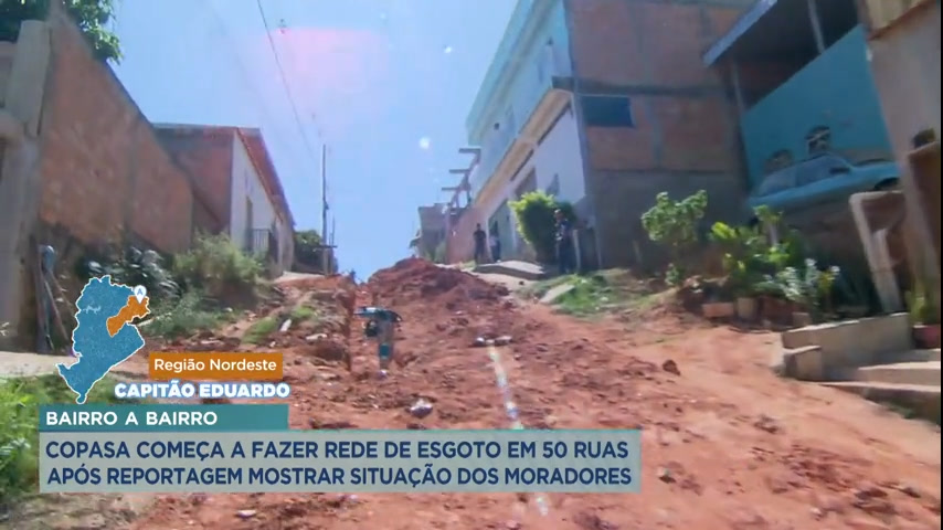 Vídeo: Bairro a Bairro: Copasa começa a fazer rede de esgoto em 50 ruas após reportagem mostrar situação