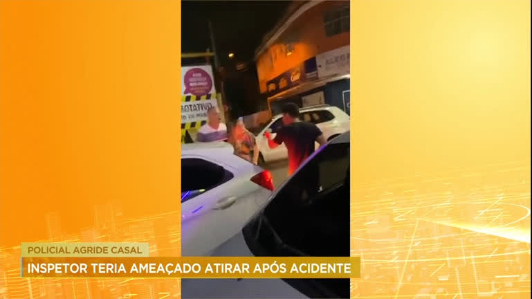 Vídeo: Policial agride casal em discussão de trânsito após acidente, no RJ