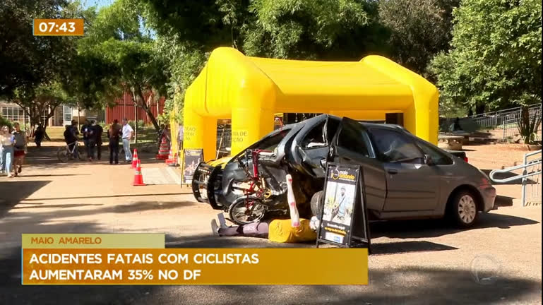 Vídeo: Maio Amarelo: acidentes fatais com ciclistas aumentaram 35% no DF