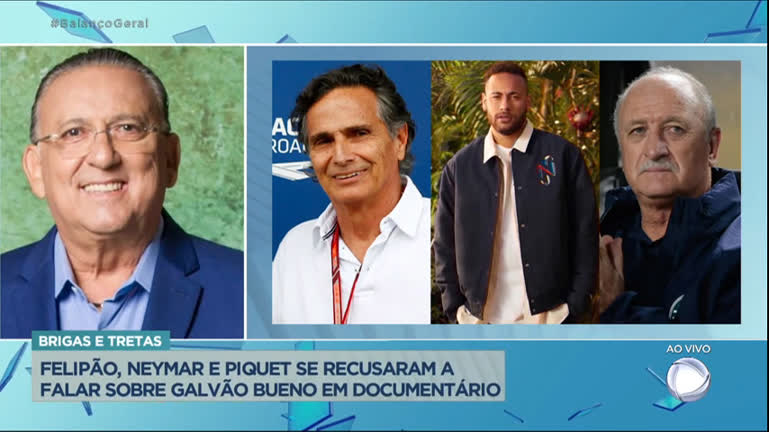 Vídeo: Felipão, Neymar e Nelson Piquet se negam a participar de documentário sobre a vida de Galvão Bueno