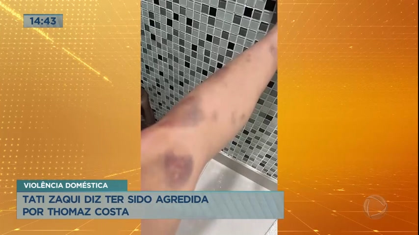 Vídeo: Tati Zaqui registra boletim de ocorrência contra Thomaz Costa por violência doméstica