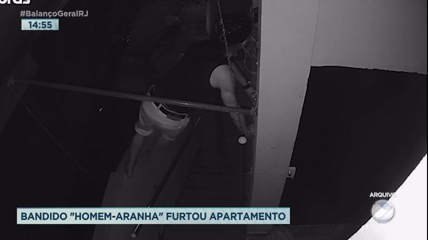 Vídeo: Câmeras de vigilância flagram ação de 'homem-aranha do crime' no RJ