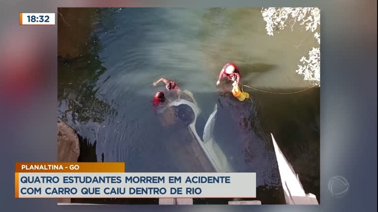 Vídeo: Estudantes morrem após carro cair de ponte no Entorno do DF
