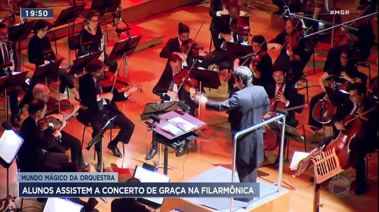 Vídeo: Alunos assistem concerto de graça da Orquestra Filarmônica de Minas Gerais