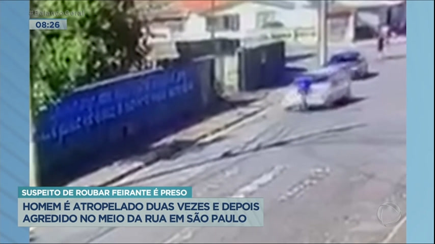 Vídeo: Homem é atropelado e agredido após assaltar feirante na Grande São Paulo