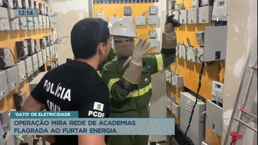 Vídeo: Operação da polícia e da Neoenergia flagram rede de academias furtando energia, no DF