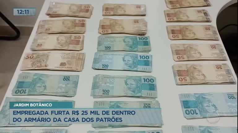 Vídeo: Empregada furta R$ 25 mil de armário da casa dos patrões
