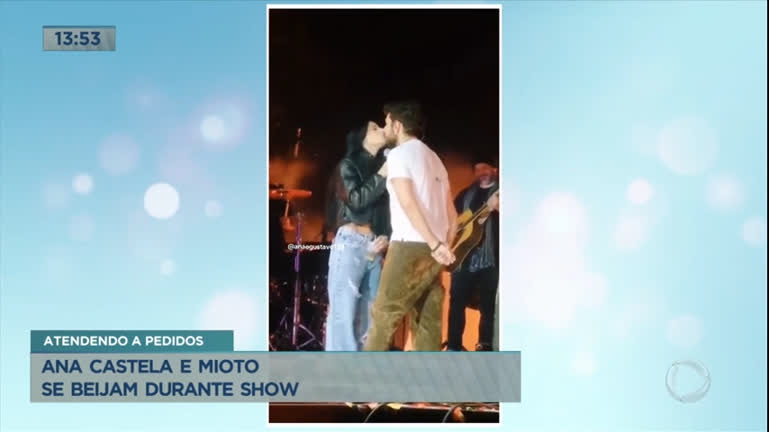 Vídeo: Ana Castela e Gustavo Mioto se beijam durante show