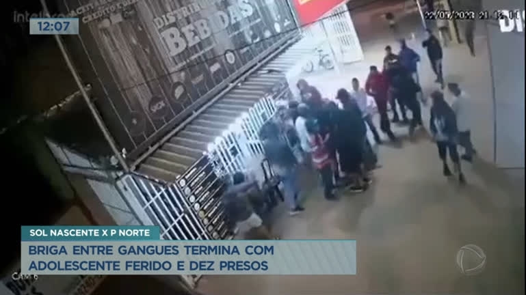 Vídeo: Briga entre gangues termina com adolescente ferido e dez presos