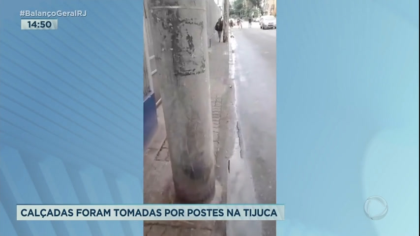 Vídeo: Moradores reclamam de postes que ocupam calçadas no Rio