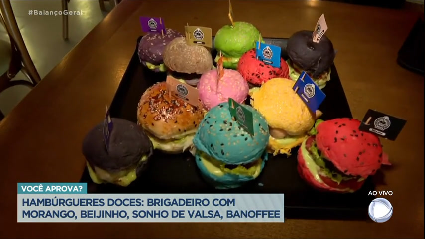 Vídeo: Hamburgueria em SP oferece festival de lanches doces e coloridos