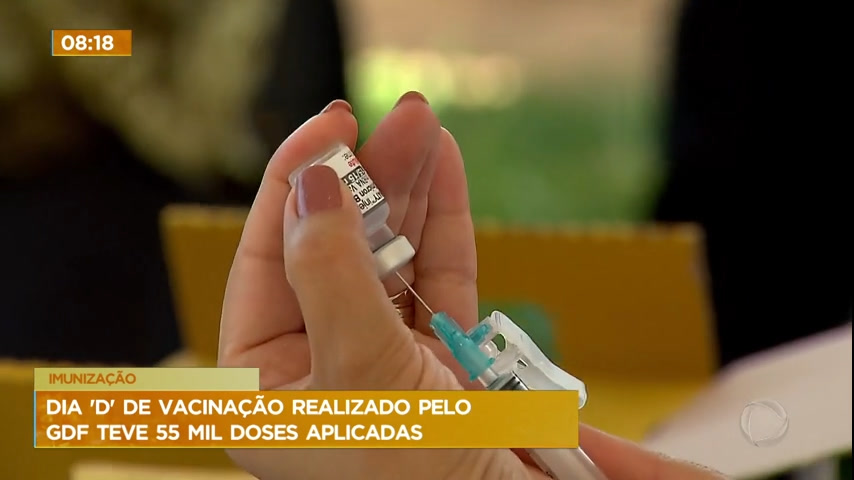 Vídeo: Dia D de vacinação realizado no sábado (27) pelo GDF teve 55 mil doses aplicadas