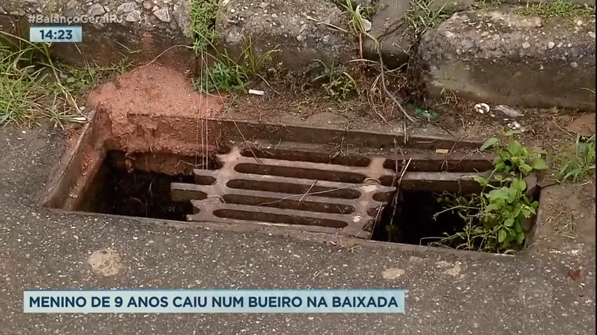Vídeo: Criança cai em bueiro com tampa quebrada e leva 12 pontos na Baixada Fluminense
