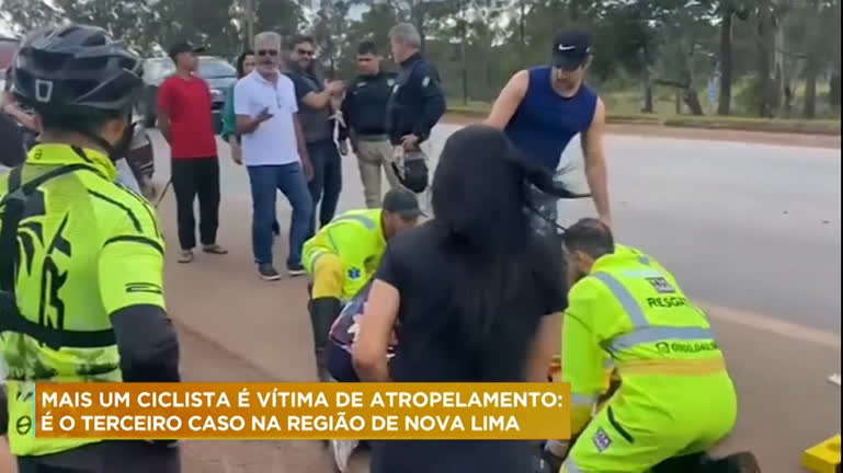 Vídeo: Ciclista é vítima de atropelamento na BR- 040, em Nova Lima (MG)