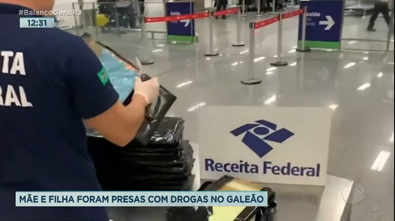 Vídeo: Mãe e filha são presas no Aeroporto do Galeão com drogas sintéticas