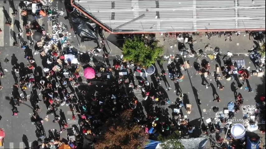 Vídeo: Exclusivo: drones da Prefeitura captam intenso fluxo de dependentes químicos no centro de SP